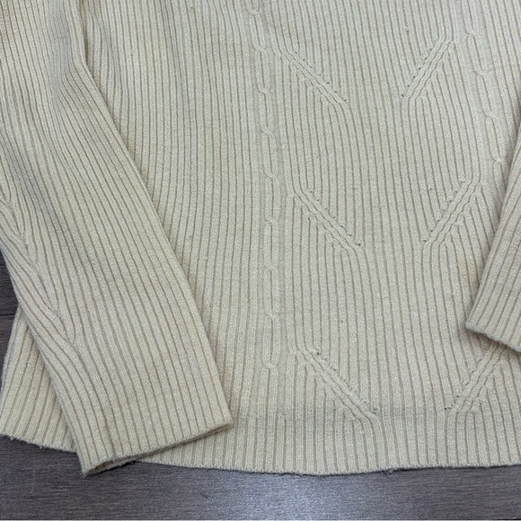 Cream Ribbed Women's Sweater - Picture 5 of 5